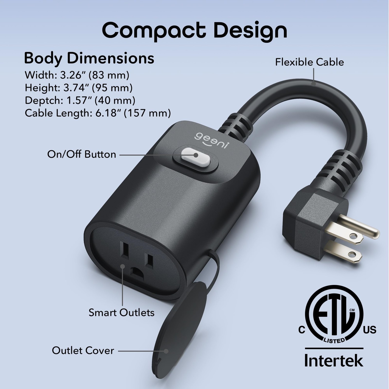 Geeni Indoor/Outdoor Smart Plug Weatherproof, 1 Socket Wireless Remote Contro...
