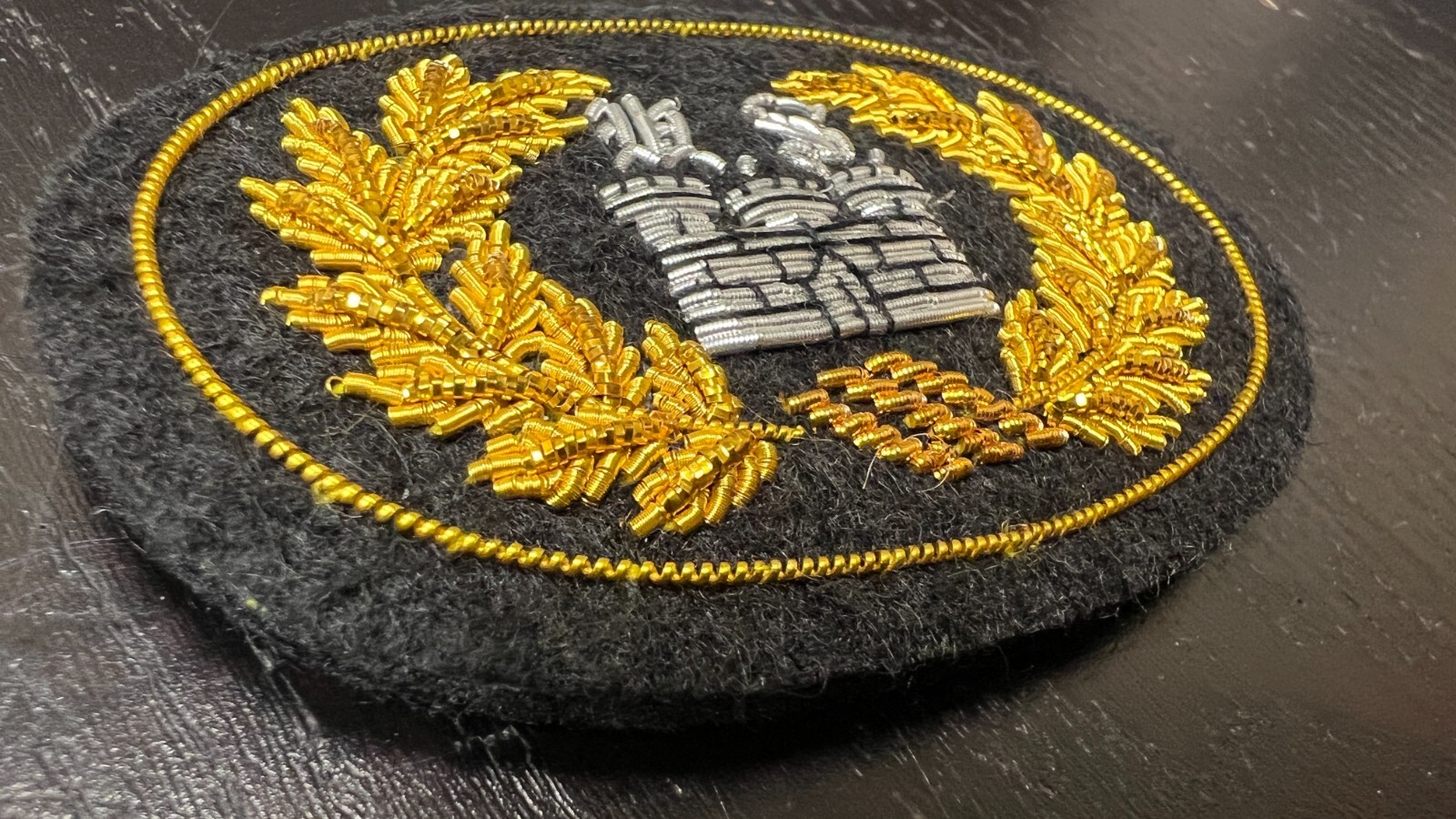 Civil War Engineer Officer's Embroidered SMALL "Castle" Hat Insignia - NEW