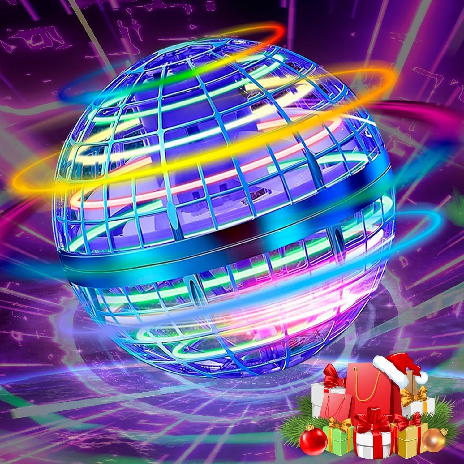 Magic Flying Orb Ball Toy 360° LED Spinning Light Boomerang Kids Gift USB