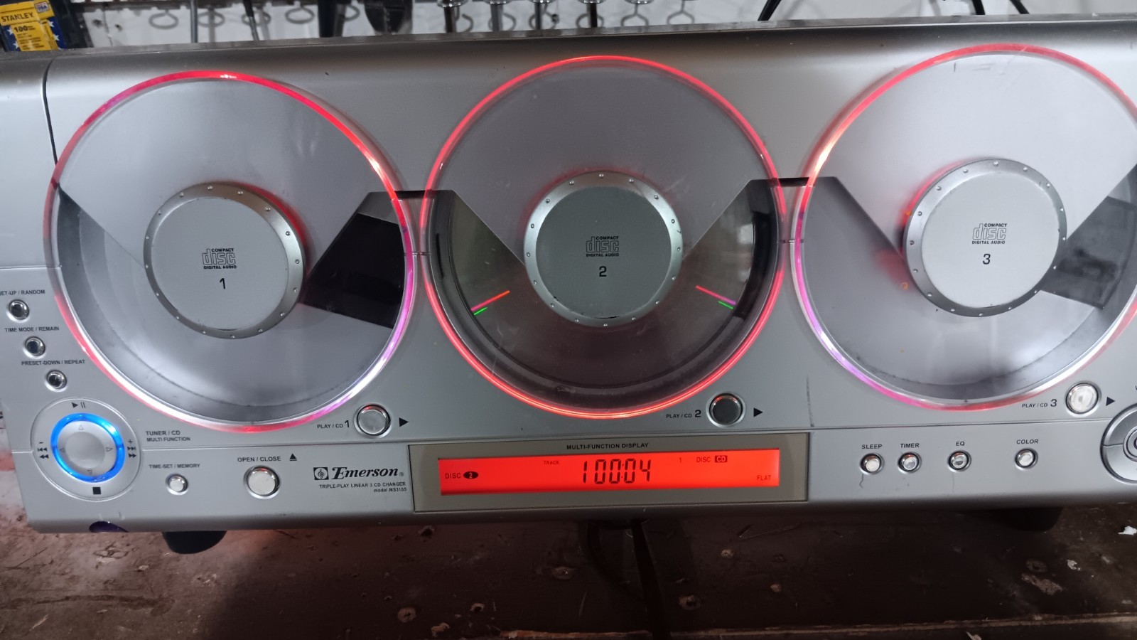 Emerson MS3103 Triple-Play Linear 3CD Changer Plays With Issues (Read)