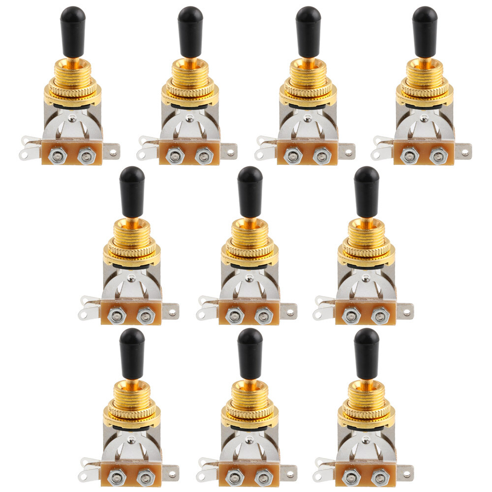 10PCS Gold Deluxe 3-Way Guitar Pickup Selector Switch Guitar Toggle Switch