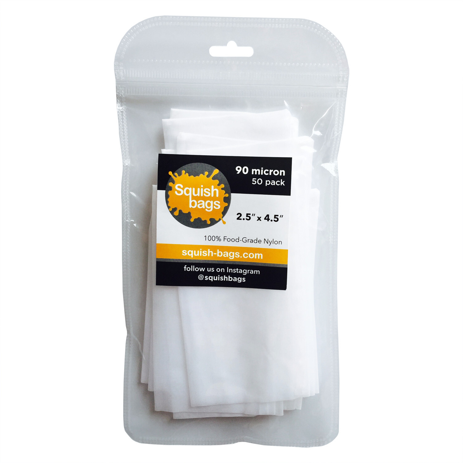 Squish Bags - Rosin Bags - 90 micron (2.5" x 4.5") - 50 pack