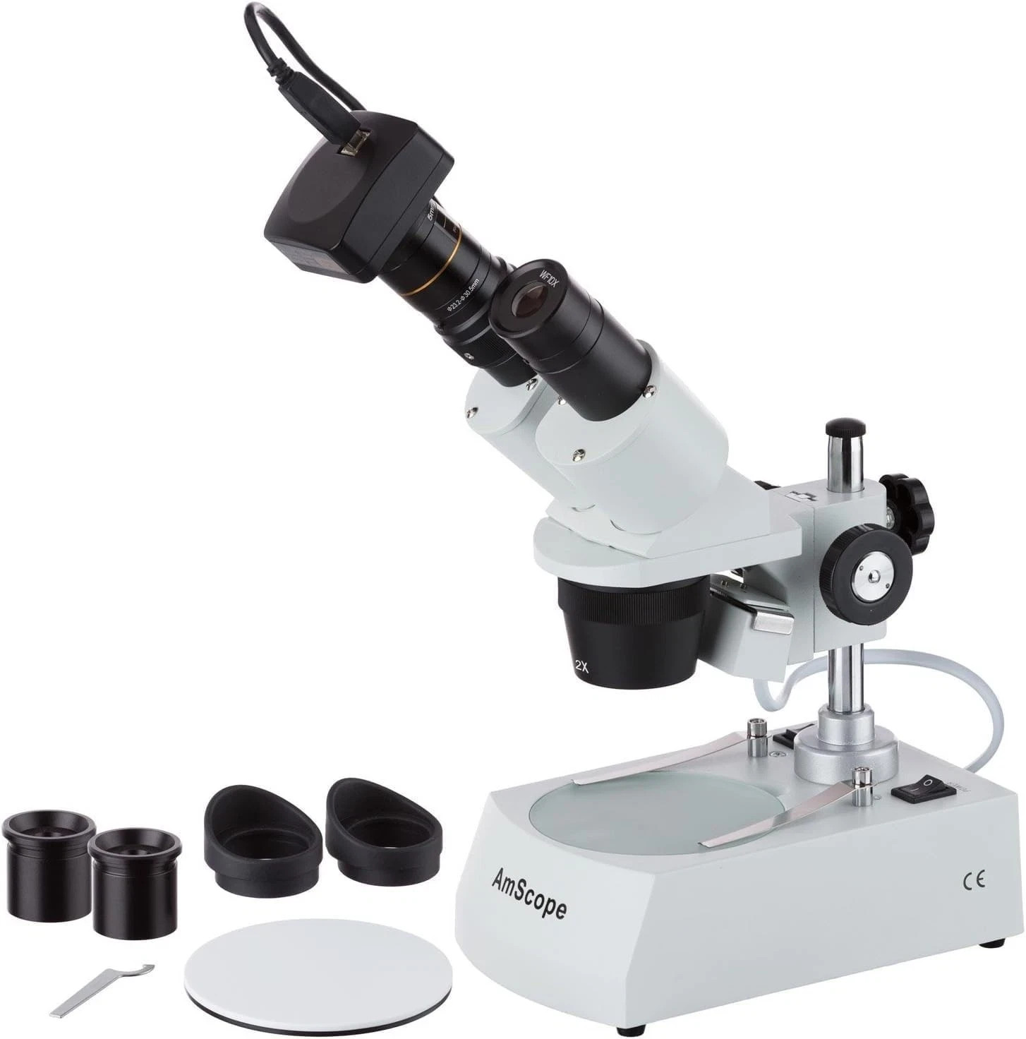 AmScope SE306R-PZ-3M Stereo Microscope 20X-80X + 3MP Camera LED