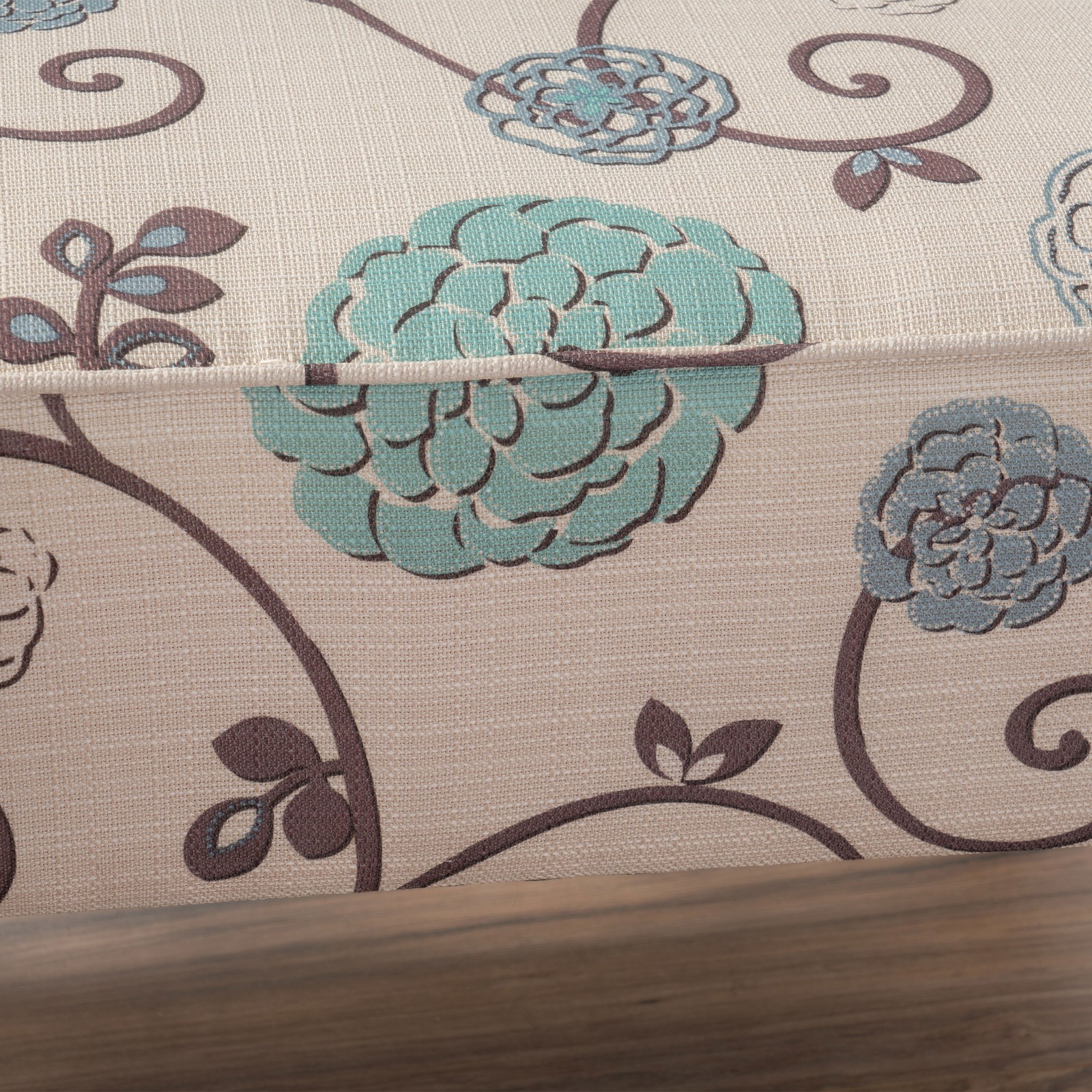 50'' Upholstered Loveseat|White and Blue