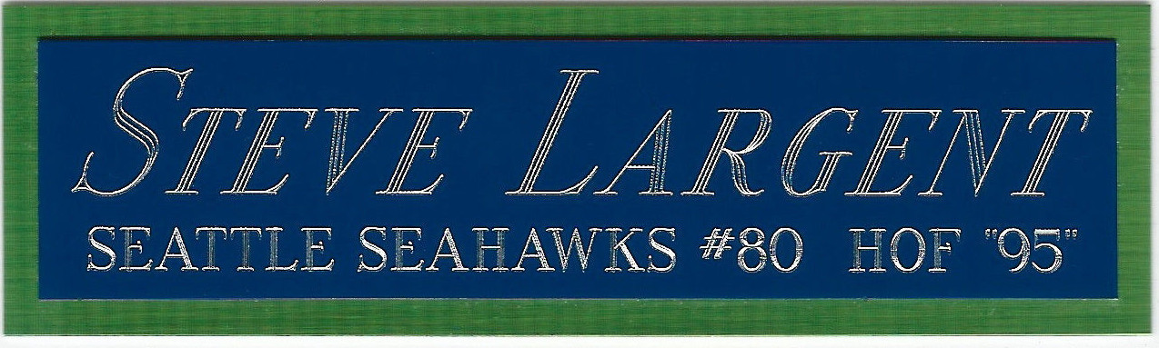 STEVE LARGENT SEAHAWKS NAMEPLATE AUTOGRAPHED Signed Football-HELMET-JERSEY-PHOTO