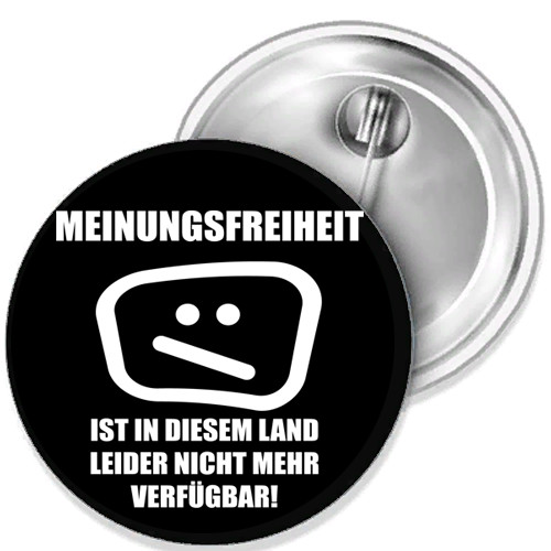 Freedom of expression is not ver dictatorship button badge pin 38mm