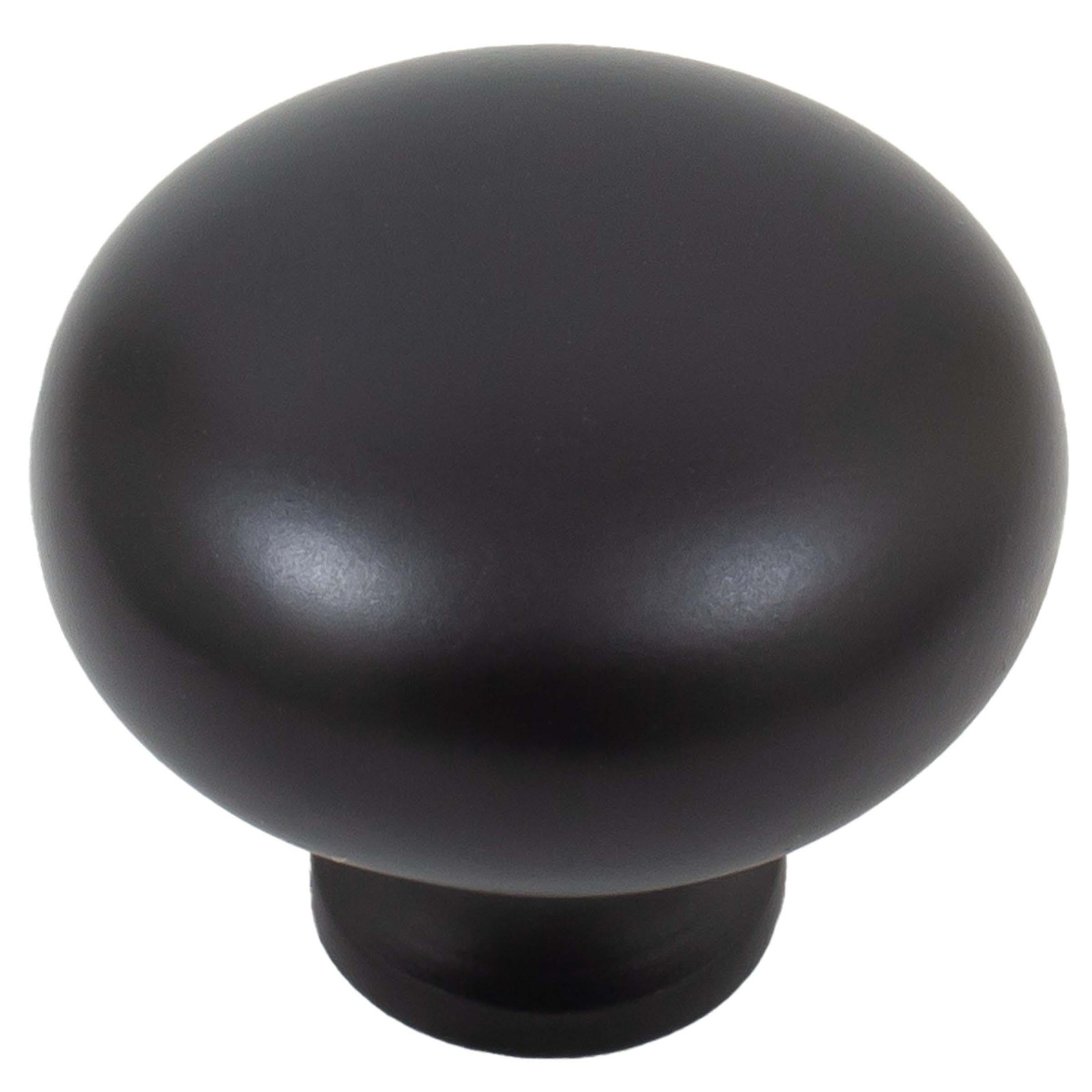 Round Cabinet Knob, 1-1/4 Inches, Matte Black by Stone Harbor Hardware