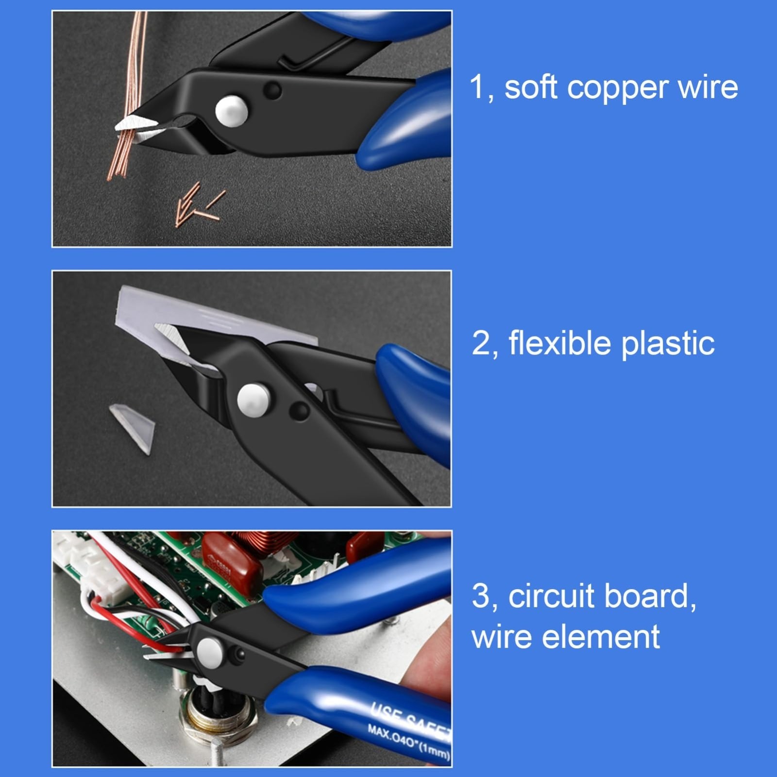 2 PCS Flush Cutters Micro Wire Cutters for Jewelry Electronics Crafts Models New