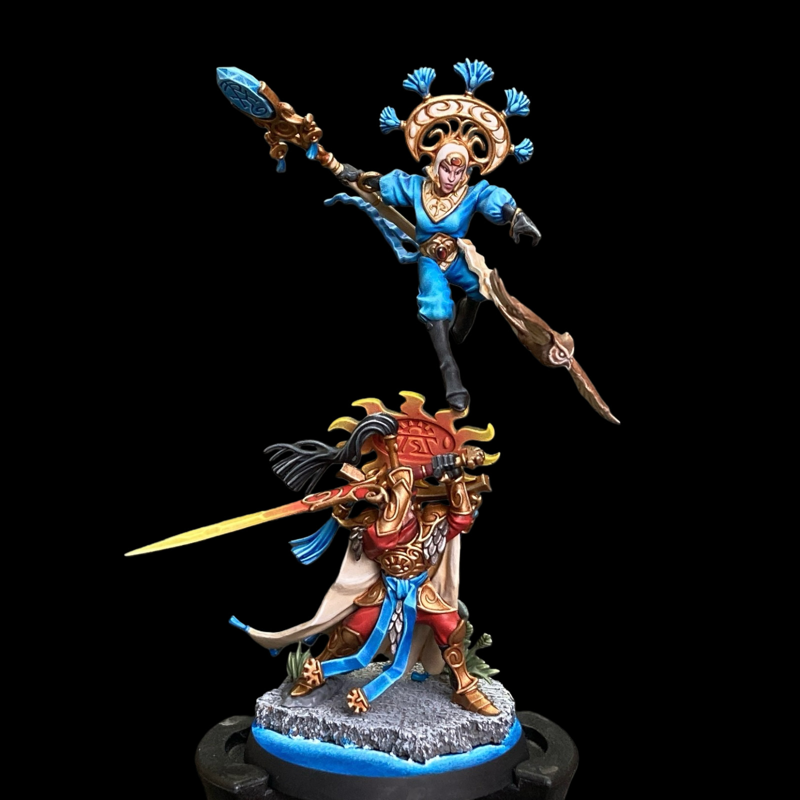 aos Ellania And Ellathor Eclipsian Warsages Lumineth Realm-lord Pro Painted
