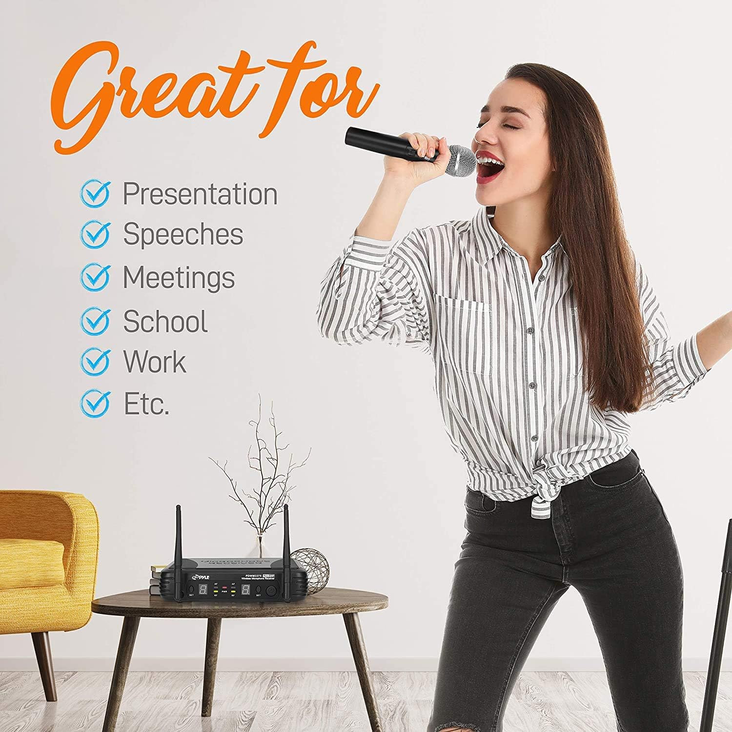 Professional Wireless Handheld Microphone System - Dual UHF Band, Wireless, Hand