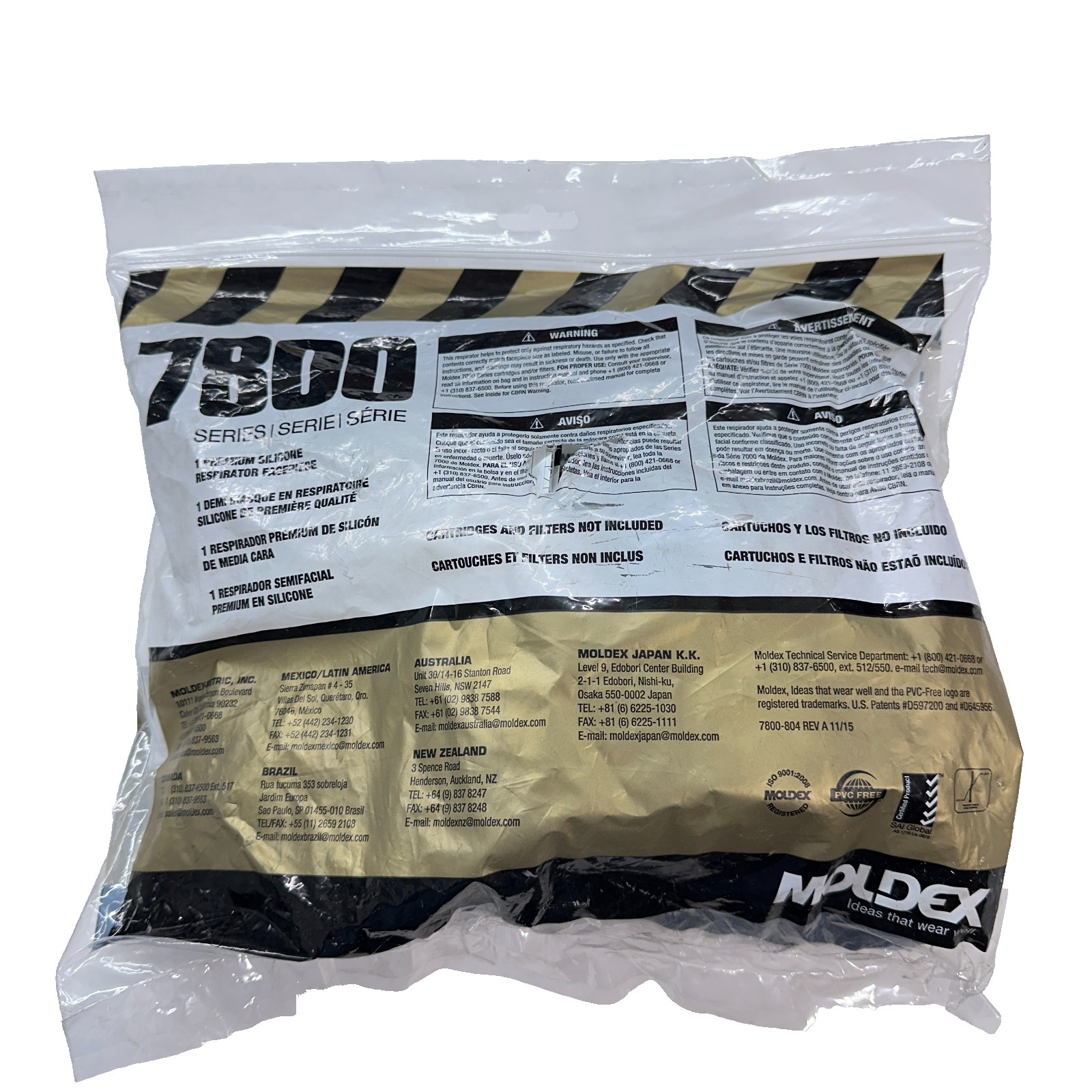 Moldex 7802 Medium 7800 Series Premium Silicone Respirator Facepiece NEW Sealed