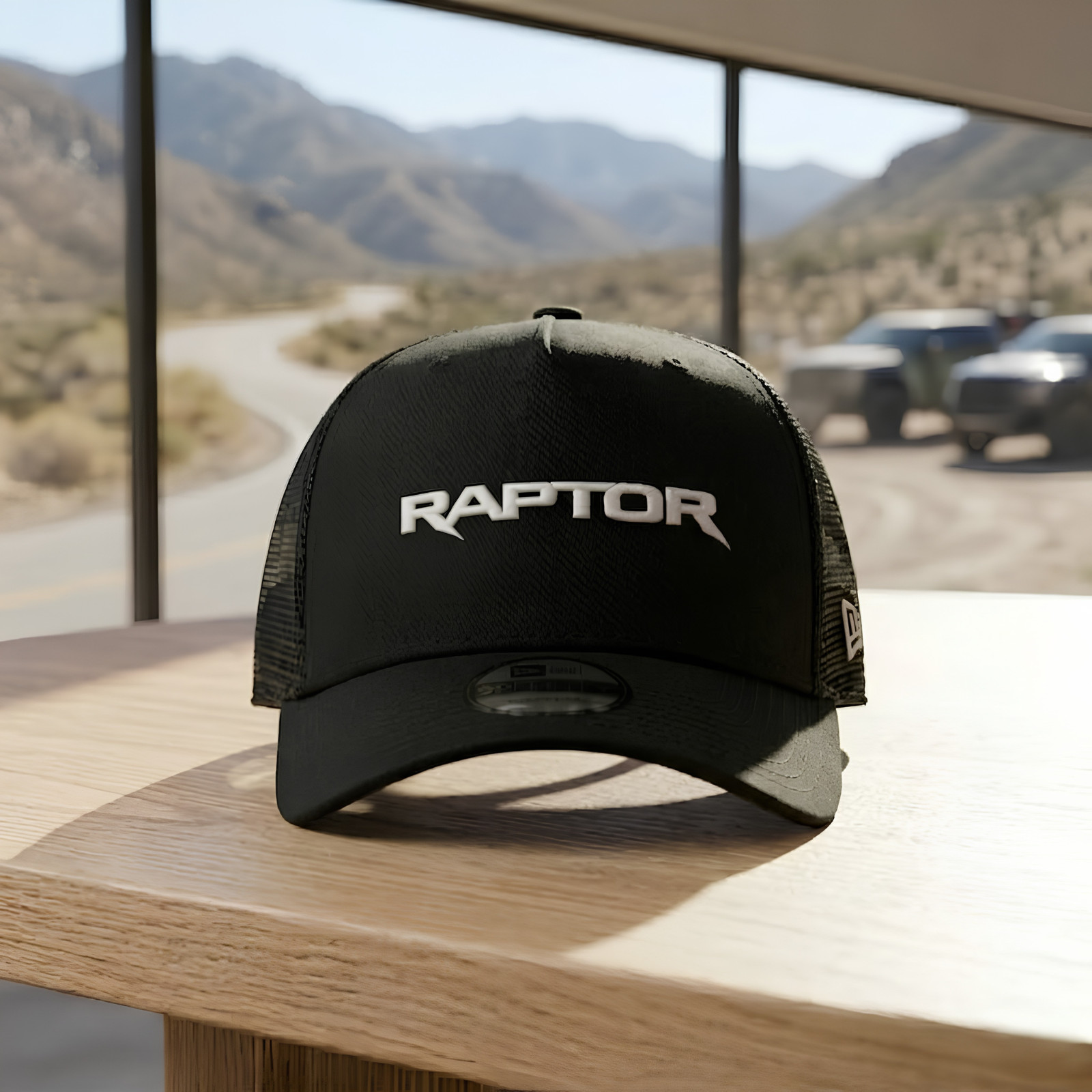 Raptor logo Embroidered 9FORTY Hat Black Mesh Trucker Cap Adjustable