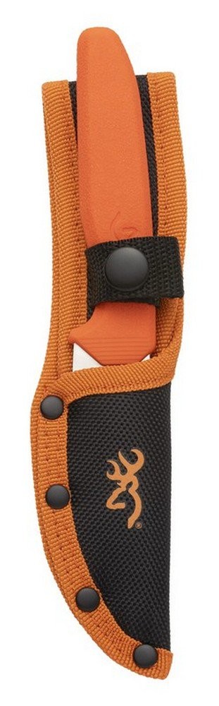 Browning Sharp Ridge Skinner Fixed Knife Steel Blade Org Rubber Handle - 3220554