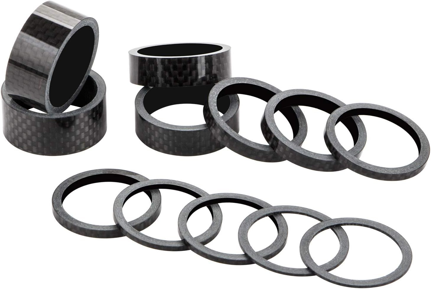 12 Pieces Bike Headset Spacer Carbon Fiber Bicycle Front Fork Stem Spacers Fit 1