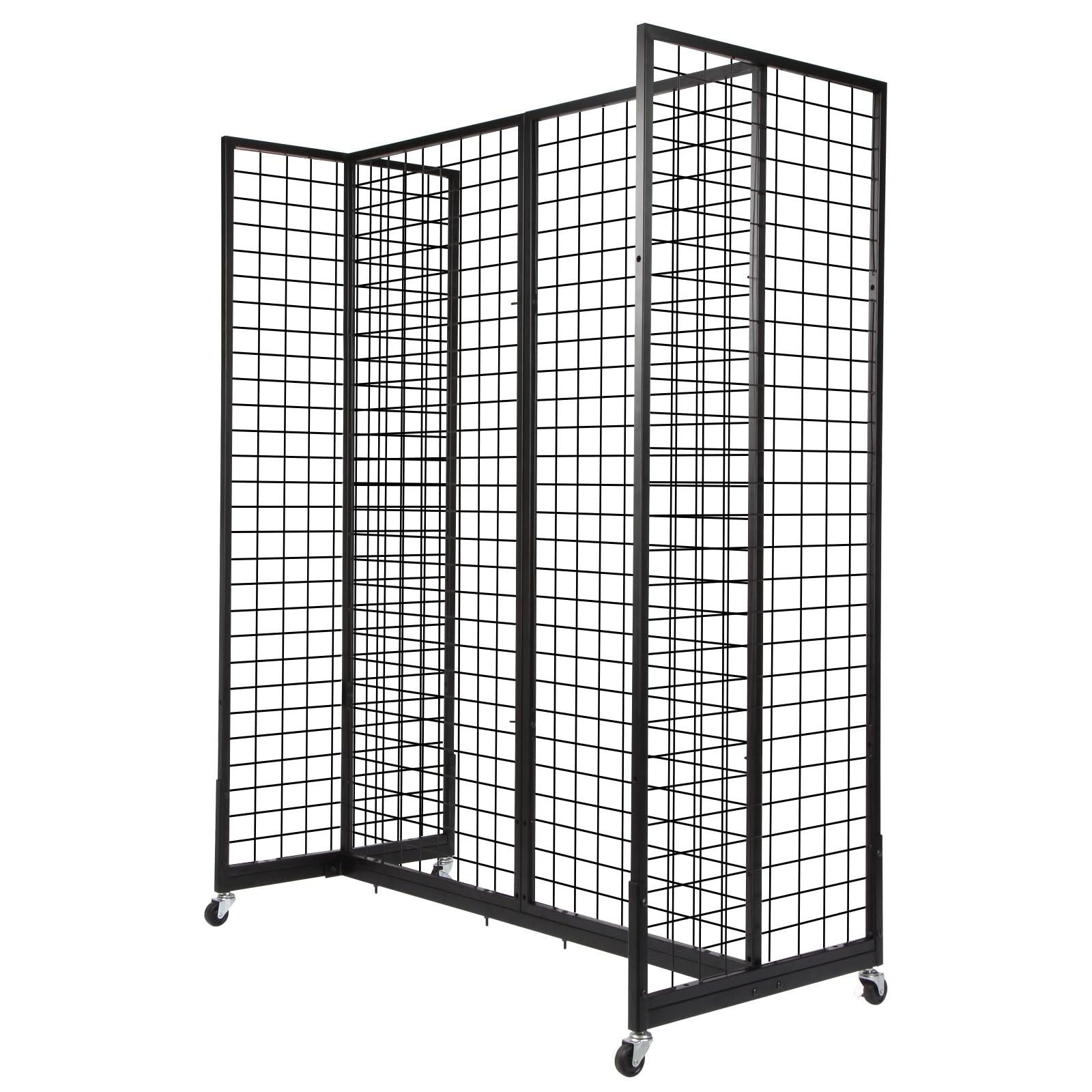 NectaCol Grid Gondola Unit, 4pcs 2'x 5' Grid wall Panels with Sturdy Frames, ...