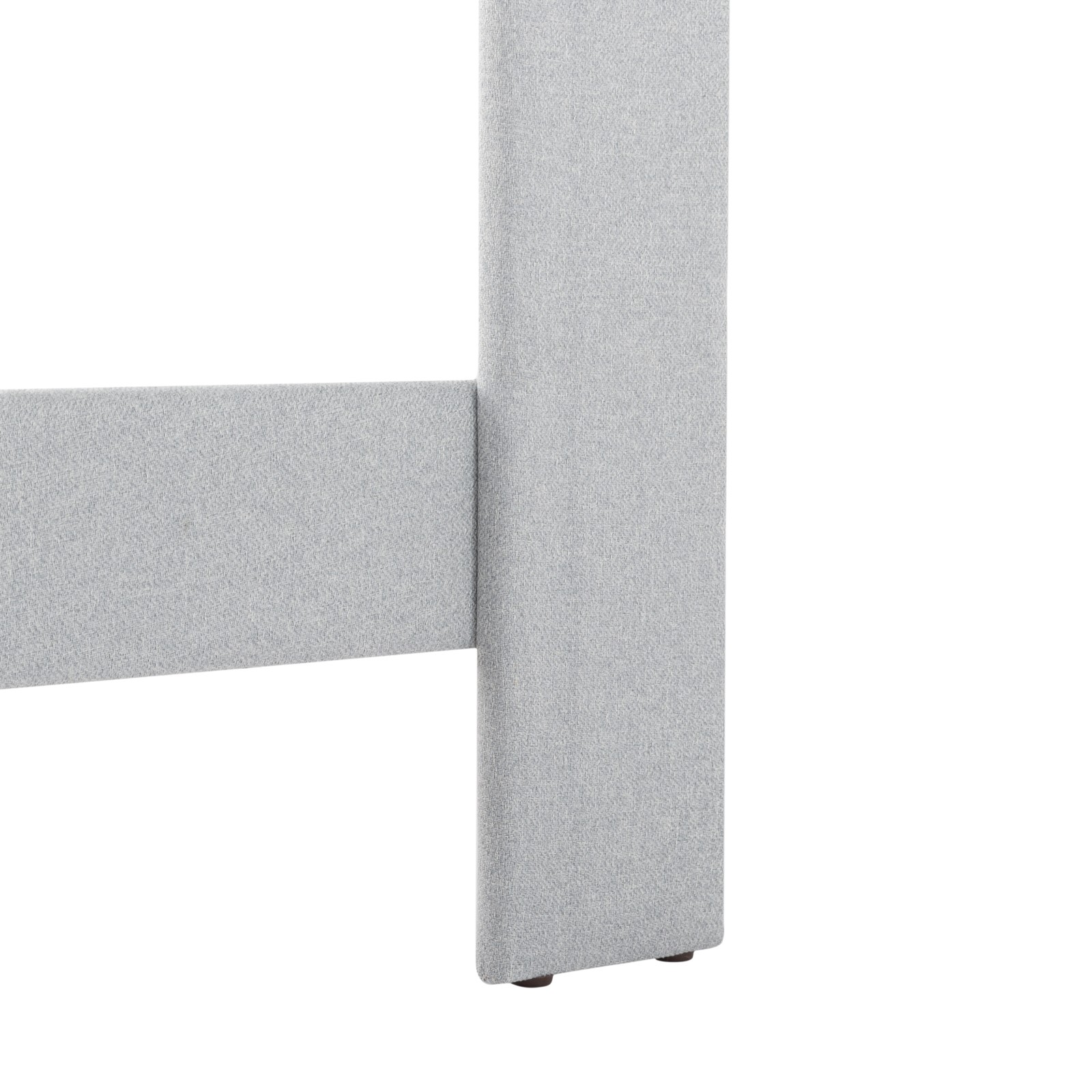 Full Size Platform Bed Frame with Upholstered Headboard, Light Gray