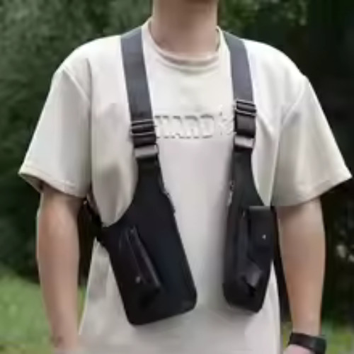 Premium Leather Underarm Shoulder Bag for Men, Anti-Theft Double Shoulder Armpit