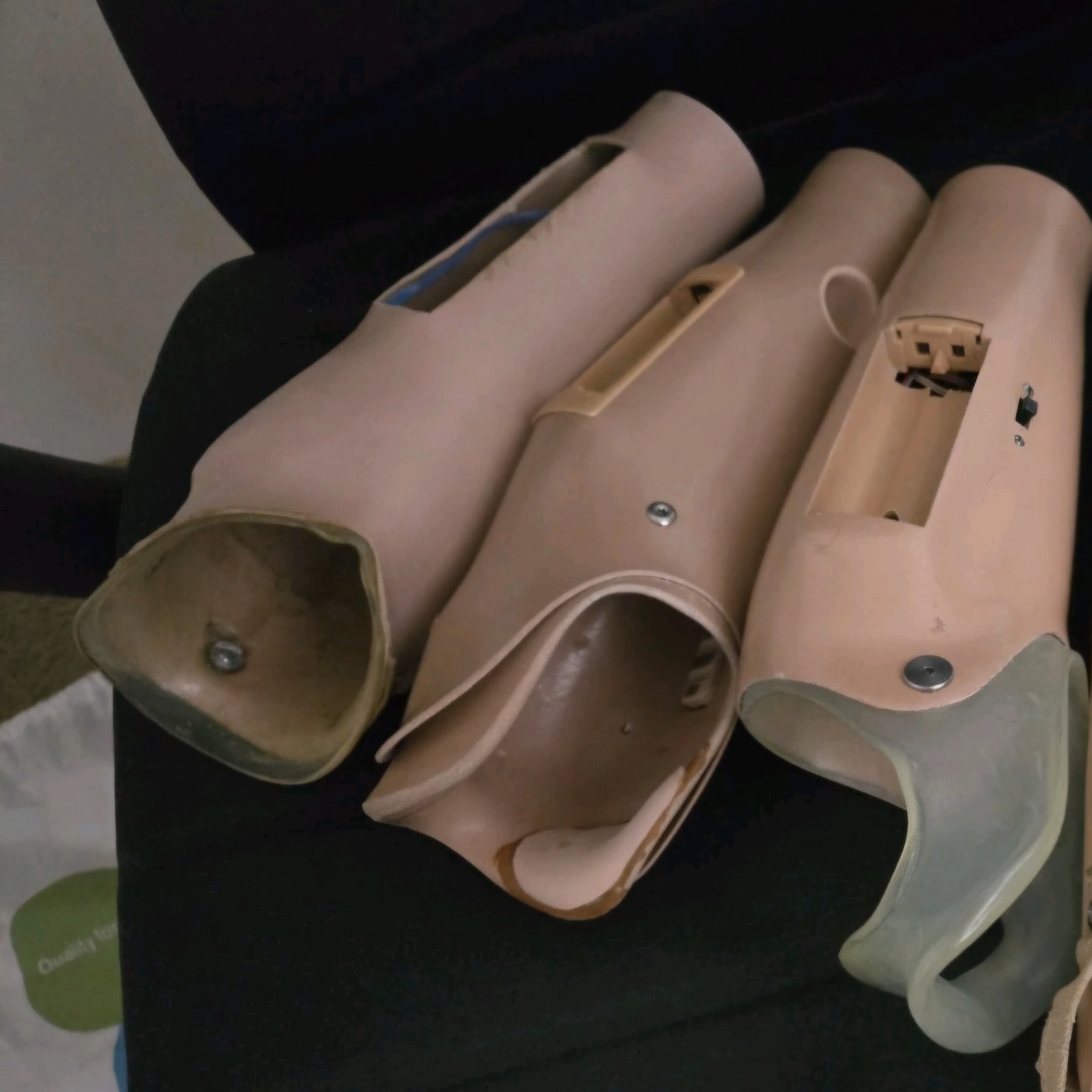 Lot of Three (3) Left Below Elbow Prosthetic Arms - Myoelectric, No Hands