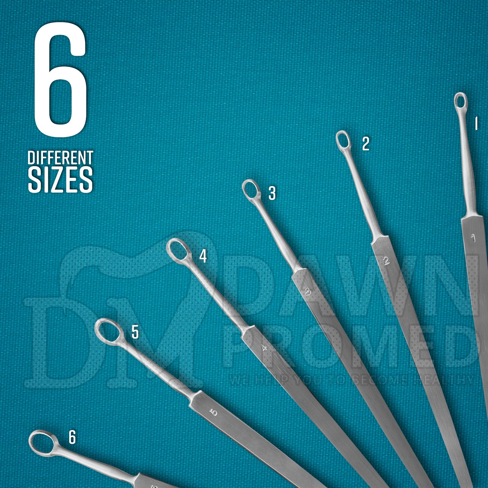 Fox Dermal Curettes Dermatology 1mm - 6mm ENT Instruments German Grade