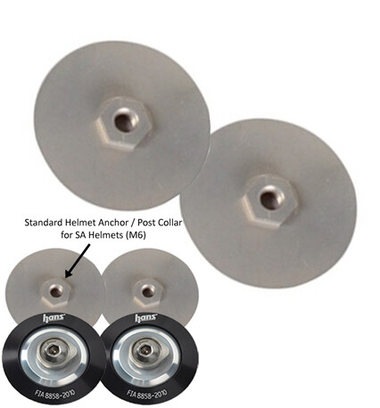 Pair of Hans M6 washers that fit HANS clips anchors FIA 8858-2002, 8858-2010