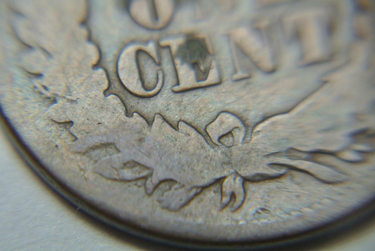 1864-L Pointed Bust Repunched Date Breen #1962, Indian Cent - C7809