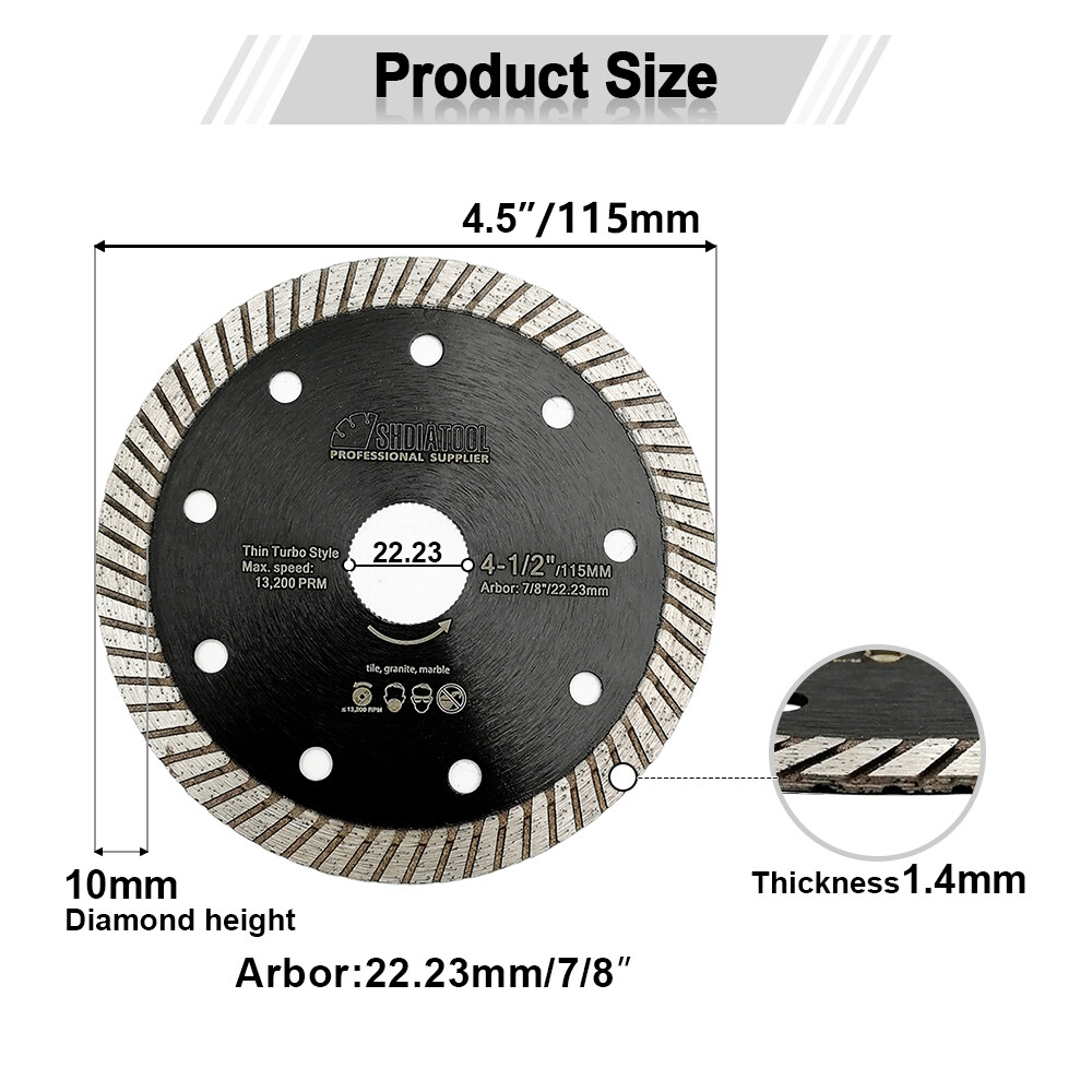 2pcs 4.5'' Diamond Cutting Disc Wheel Circular Saw Blade for Ceramic Tile Marble