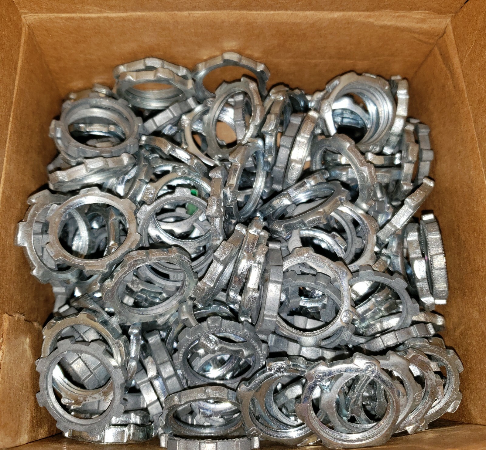 (100) Steel City LN-101SC 1/2" Galvanized Steel Conduit Locknuts, USA Box of 100
