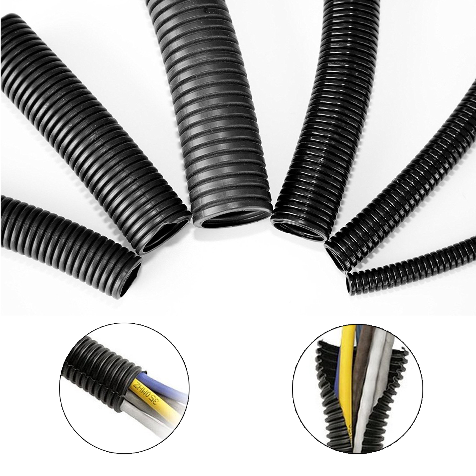 Split Wire Loom Tubing Wire Conduit Sleeving Harness Cover Protect Lot