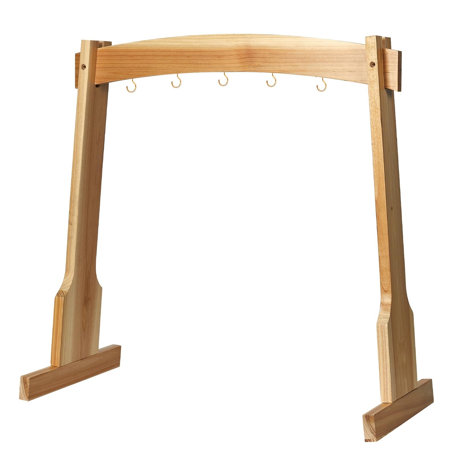 Chime Stand for 5 Chimes, 14" Gong Target Stands, Wind Chimes Wood Stand, Lig...