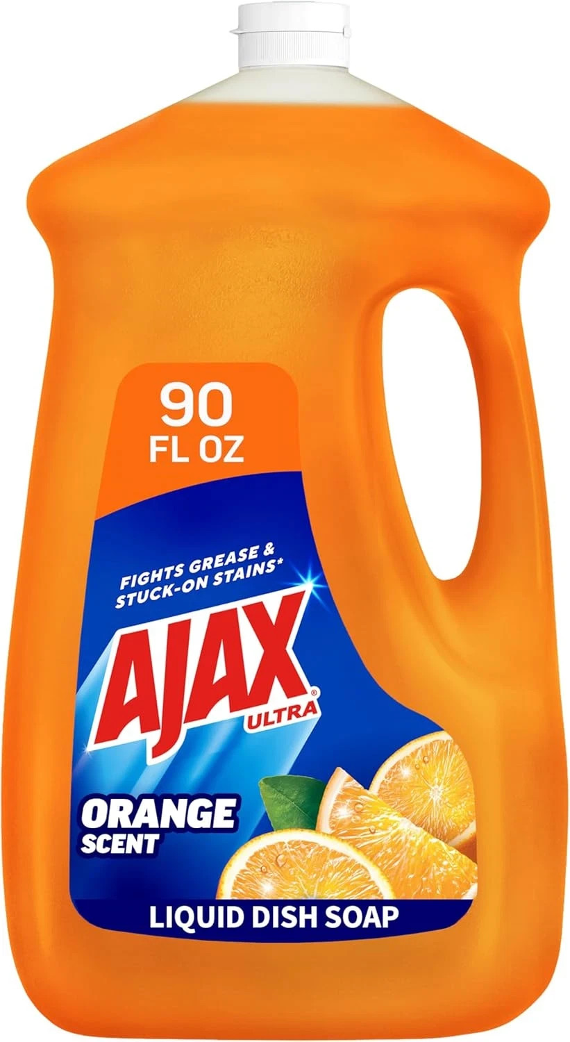 Ajax Ultra Triple Action, Dishwashing Liquid Dish Soap, Orange, 90 Fluid Ounce