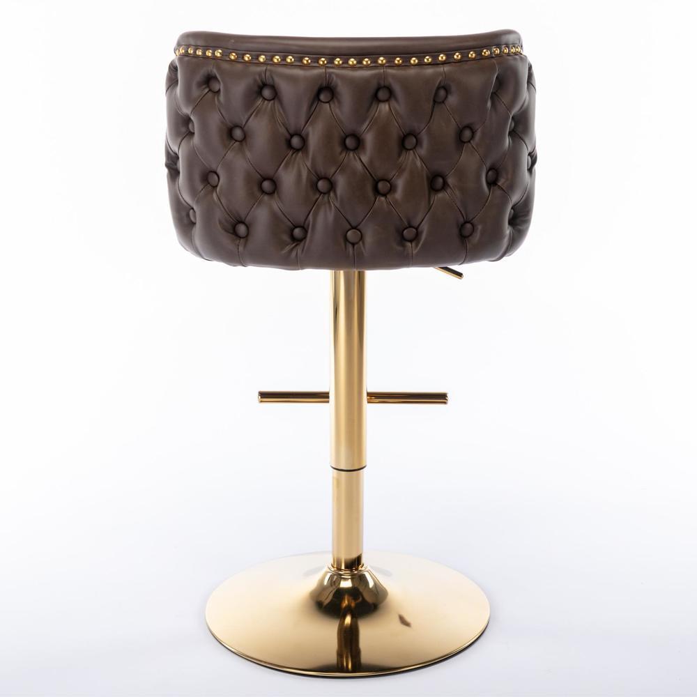 Set of 2 Modern Shape Design The Whole Back Tufted PU Upholstered Bar Stools