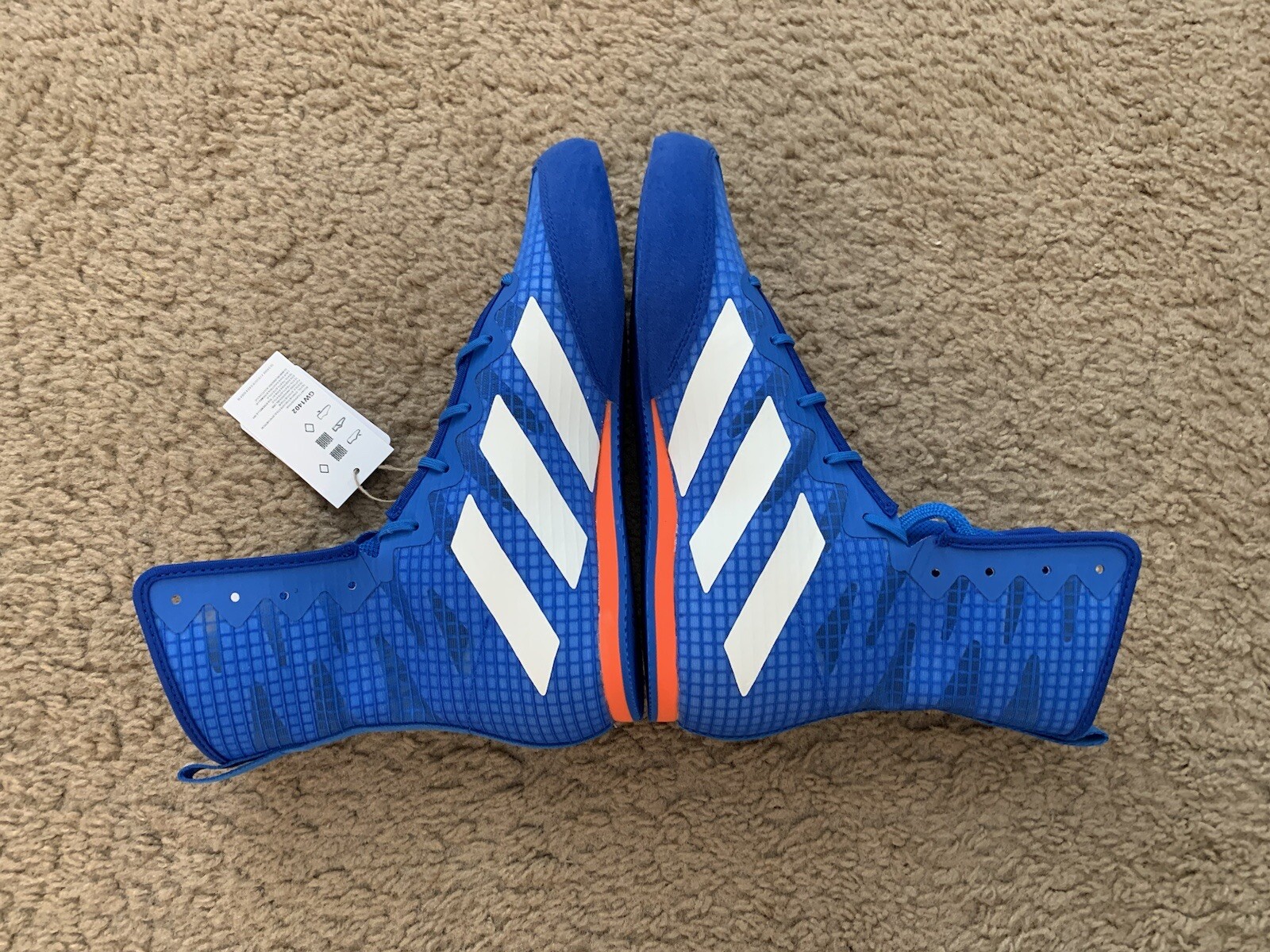 adidas Box Hog 4 Boxing Shoes Blue White Gym Training Size 7 WMNS 8 GW1402