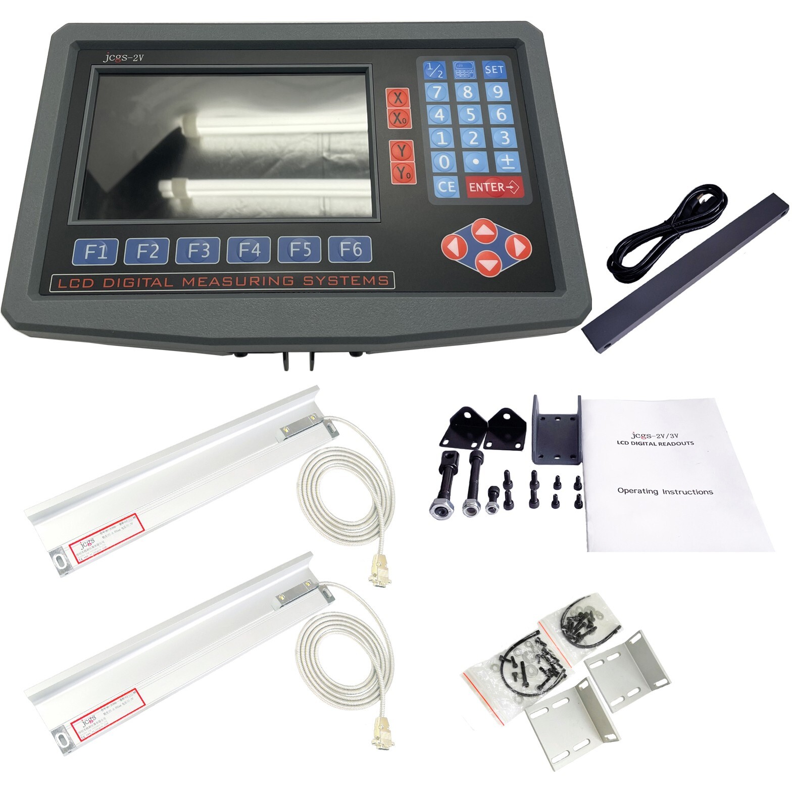 2 Axis LCD Digital Readout for Milling Lathe Machine with Precision Linear Scale