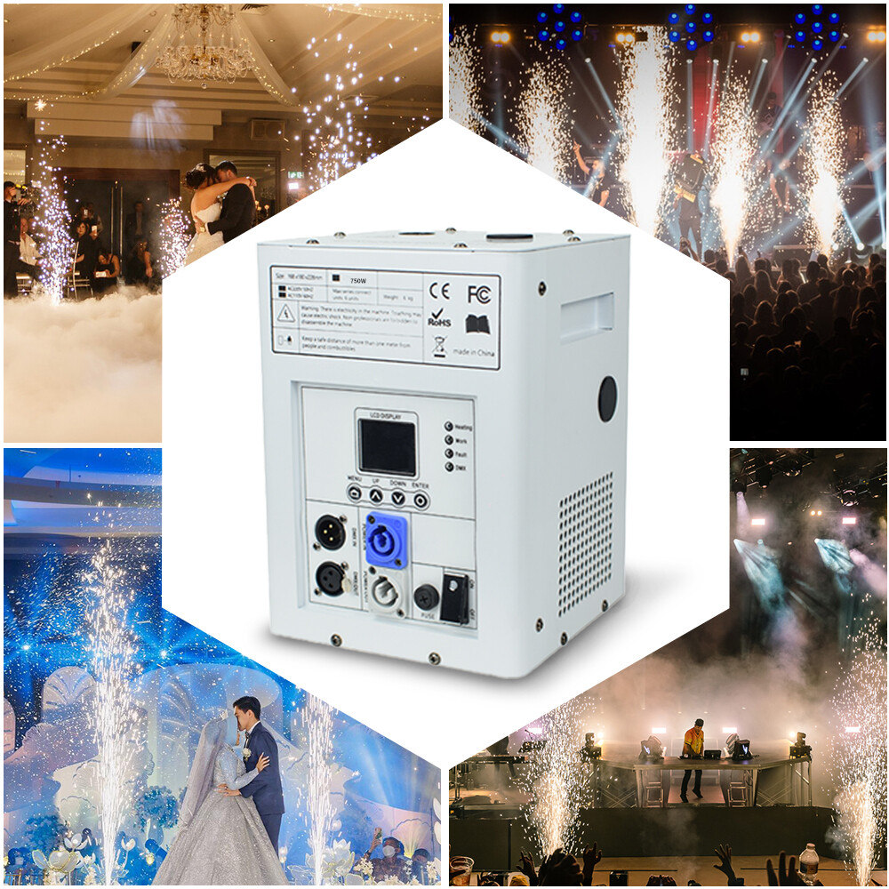 750W Cold Spark Machine DMX Firework Machine Stage Effect Wedding DJ Party