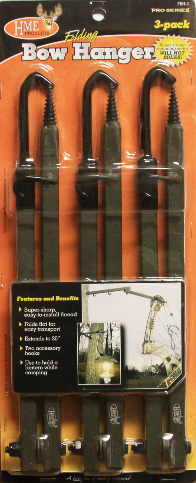 HME Products Folding Bow Hanger 3 Pack 20" FBH-3 #00917 Screw In Elite Gun
