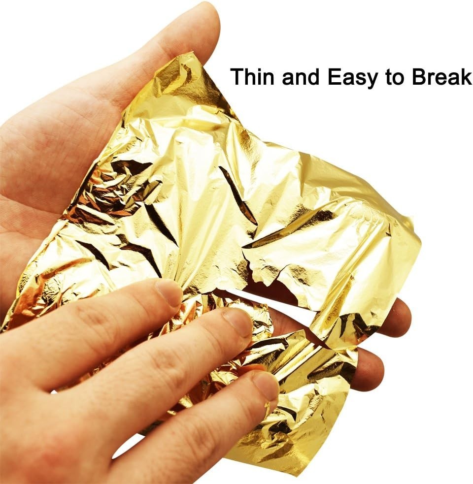 High-Quality Imitation Gold Leaf Sheets - 100 Pcs for Creative Decor 5.5''
