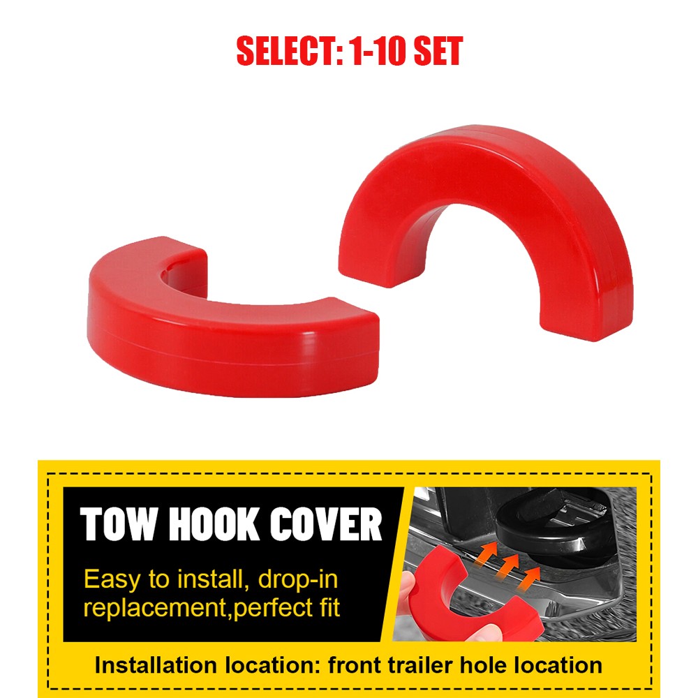 Red Tow Eye Hook Covers for Front Bumper Chevy Silverado 1500 2007-2024 2-20x