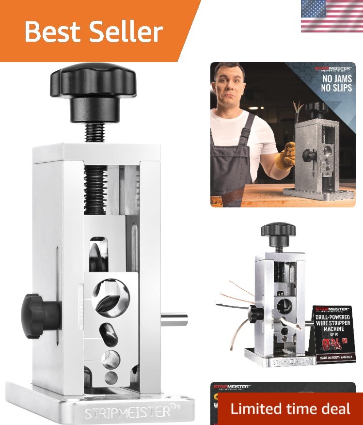 Drill-Powered Wire Stripper – Wire Sizes Up To Ø3/4", Jam-Free, Copper Wire, ...