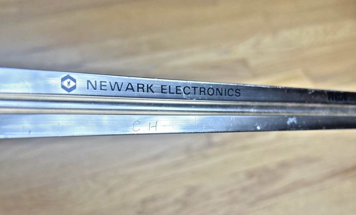 Vintage NEWARK ELECTRONICS / RCA Solid State BRASS Architectural Triangle Ruler