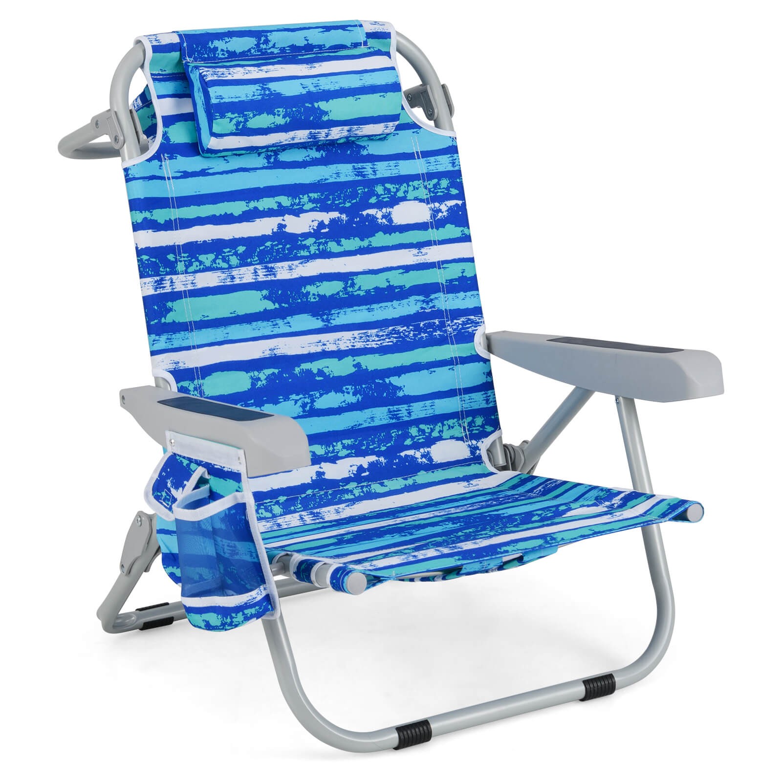 Folding Beach Chair for Adult Lightweight Aluminum Camping Chair w/Storage Bag