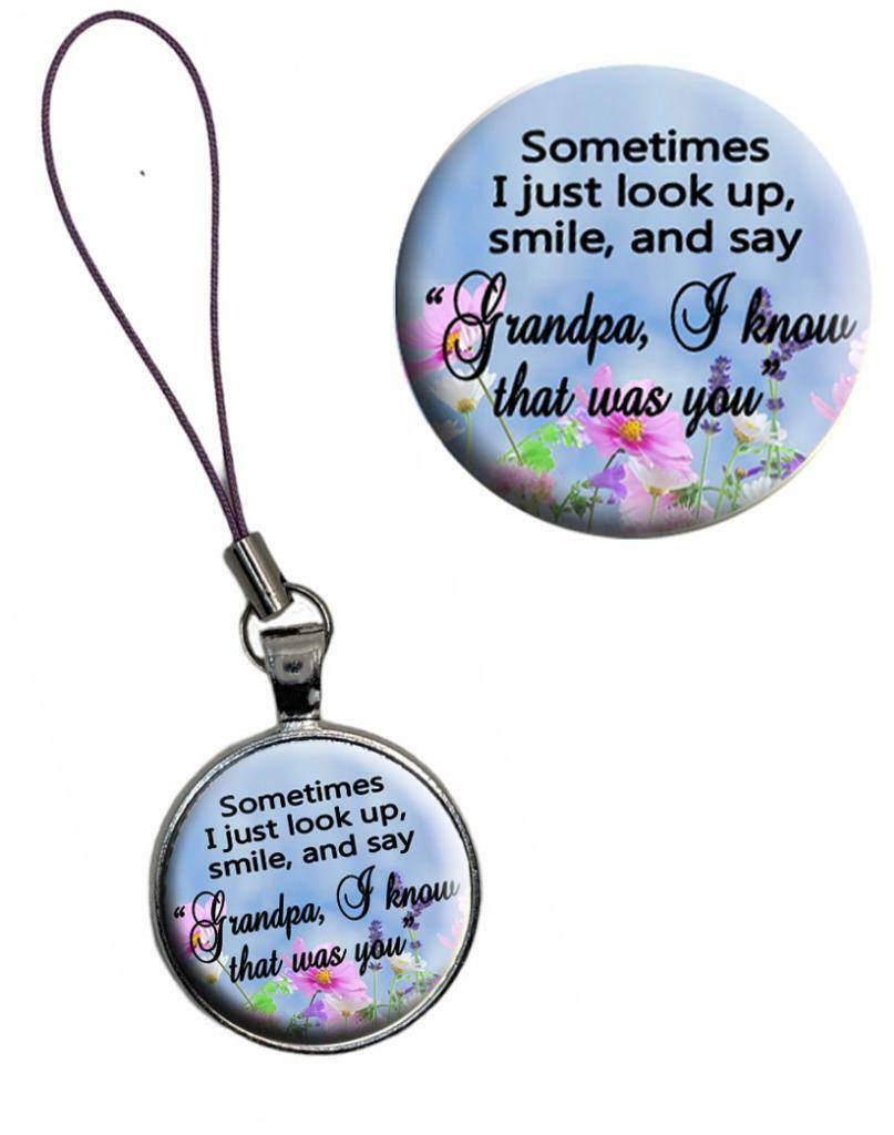 Grandpa I Know That Was You Memorial Zipper Pull Purse Charm Handcrafted Gift