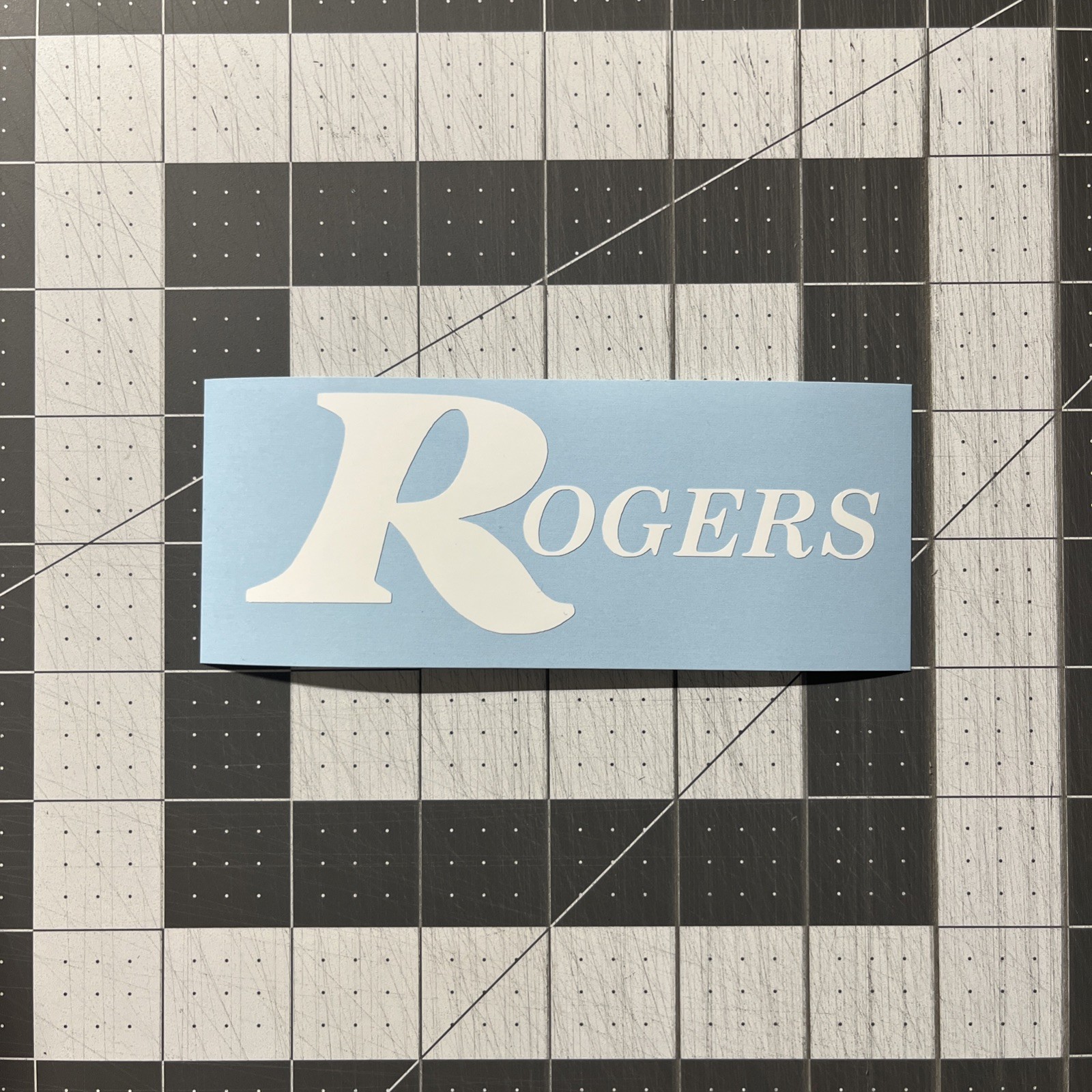 Rogers Drum 🥁 Head Logo Decal Beautiful White High Quality Vinyl USA 5” X 2”