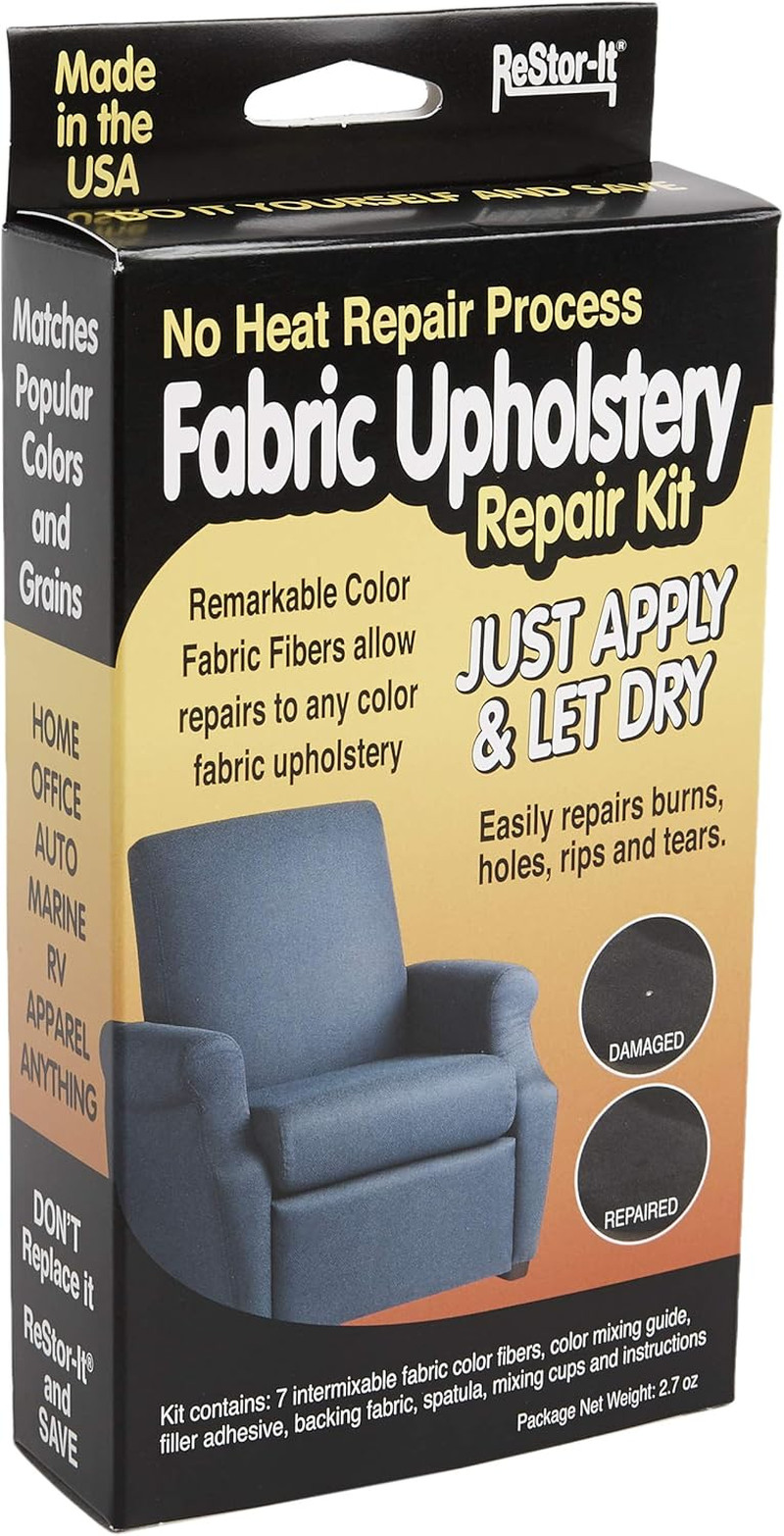 No Heat Fabric Upholstery Repair Kit, Restores & Repair Burns, Holes, Rips, Tear