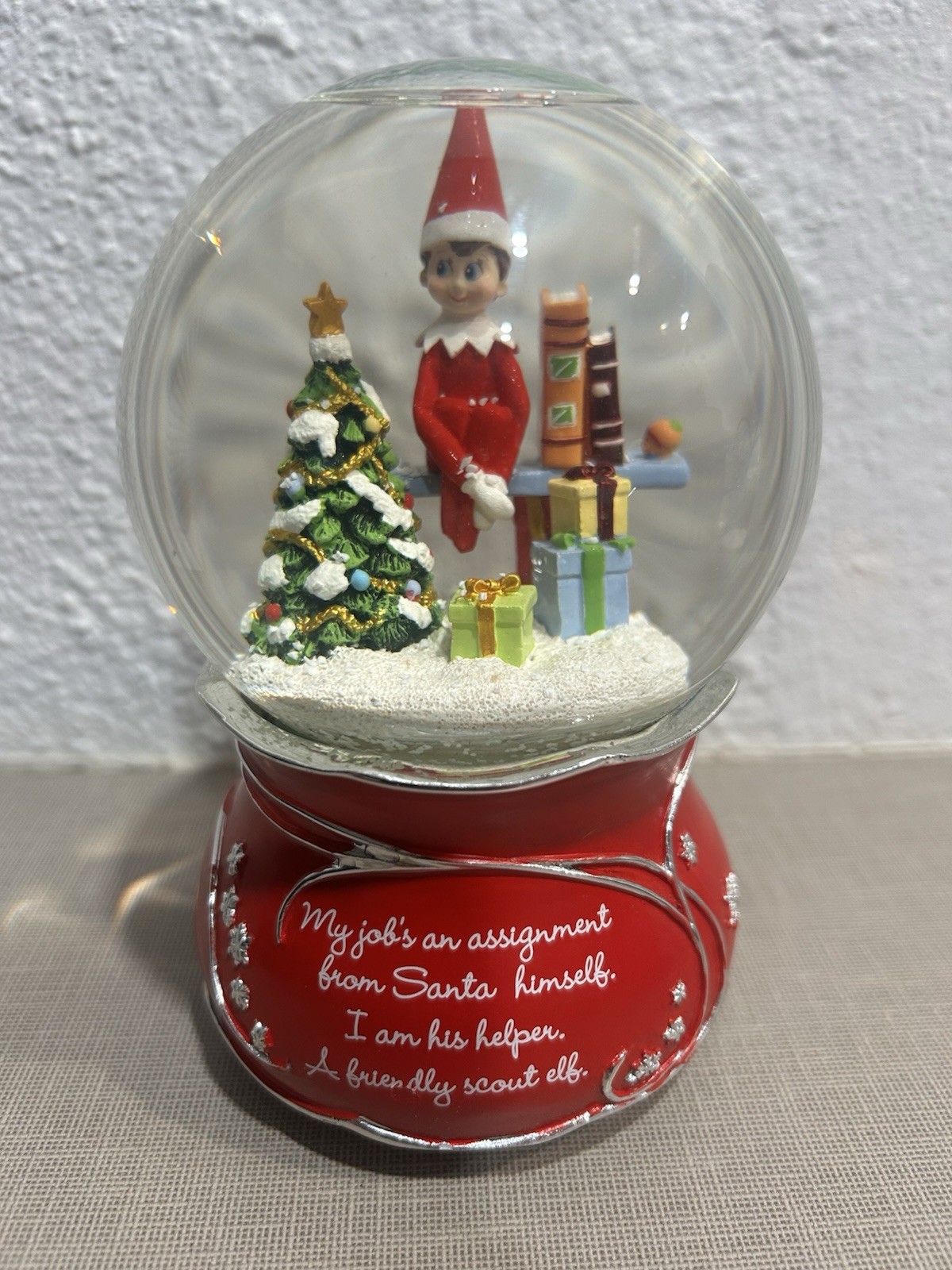 Elf On The Shelf Musical Glitter Globe Bradford Exchange Jingle Bells A2194