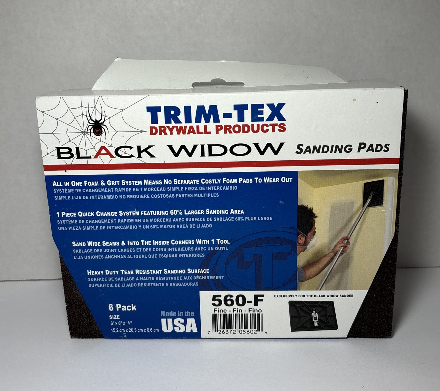 Trim-Tex Drywall Products TRIM-560F Black Widow Sanding Pads (6 Pack) BRAND NEW