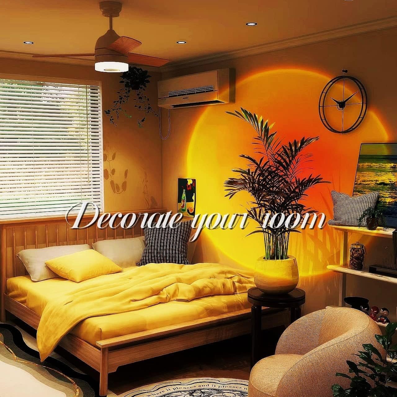QUIGO Sunset Projector Lamp 16 Colors Changing with Remote & App Control Night