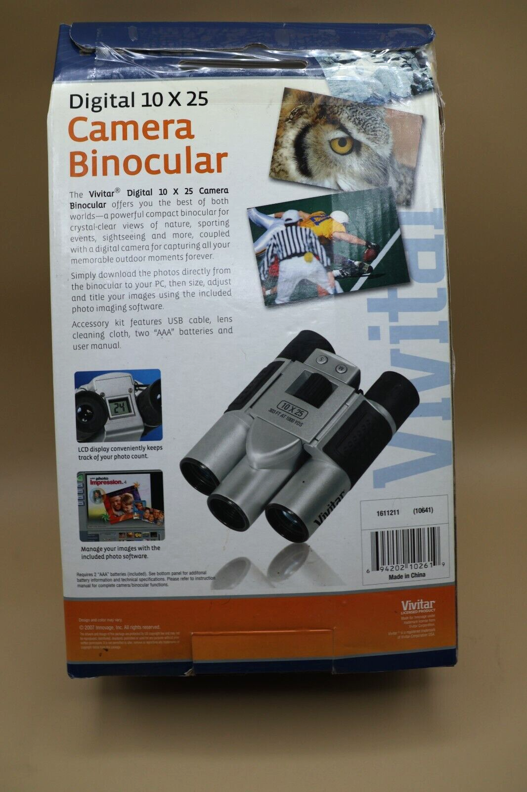 NEW Vivitar Digital Binocular Camera 10x25 Model 1611211 Open Box