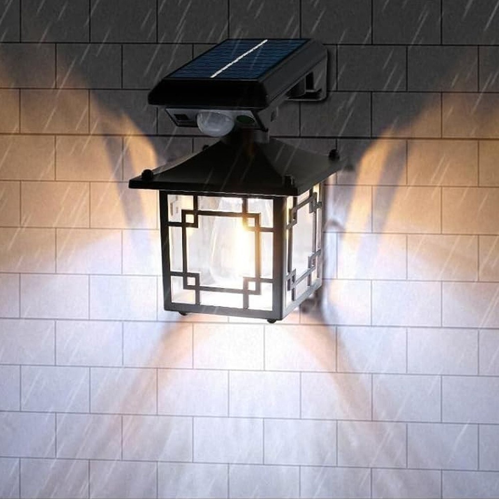 1-4PCS Outdoor Solar Motion Sensor Lantern Light Wall Yard Garden Security Lamp