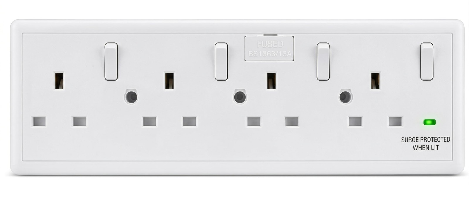 SHP Electrical 1-Gang to 4-Gang 13A Socket Converter Switched UK Multipack