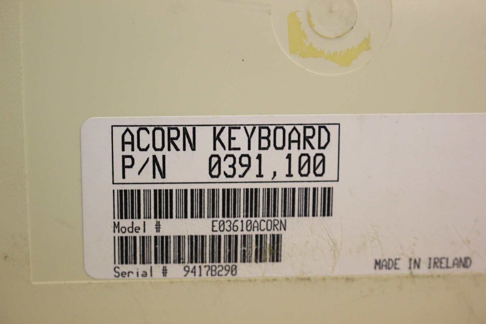 ACORN E03610ACORN KEYBOARD 0391,100 VINTAGE UNTESTED